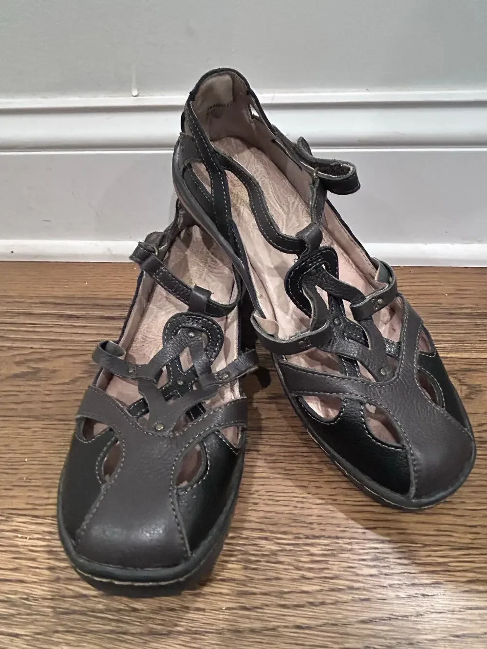 JBU Jambu Sydney All Terra Charcoal Gray Strappy Mary Jane Comfort Sandals Sz 8